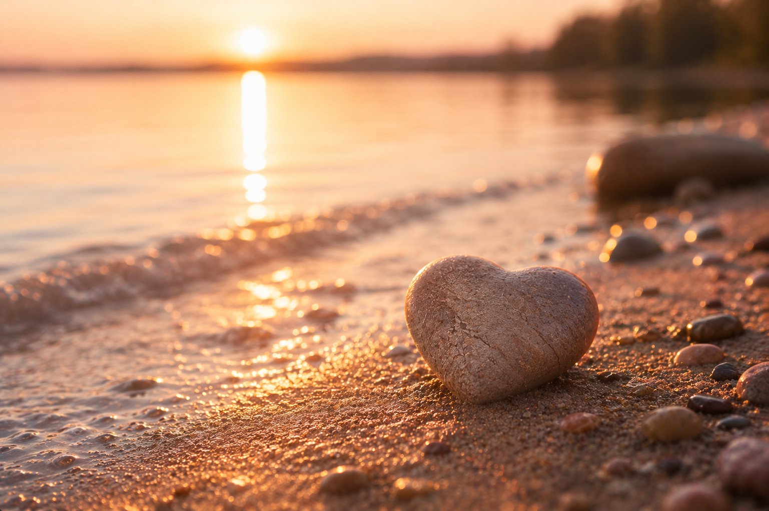 Herz aus Stein am Strand